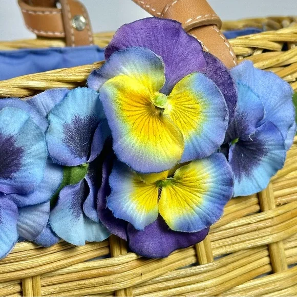 Kate Spade New York Straw Bag with Leather Top Handles NEW - Picture 5 of 10